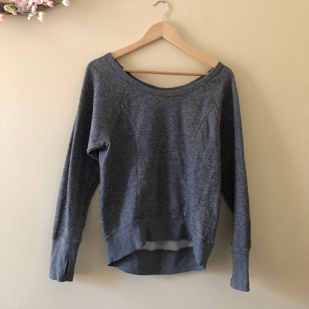 Zella Sweater Gray Boat Neck Size XS